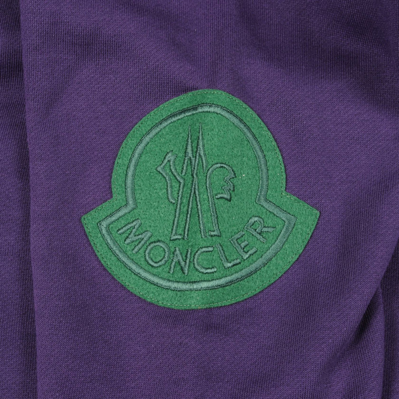MONCLER 男款長袖衛衣，純棉材質，紫色/黃色，二手，S碼。-4