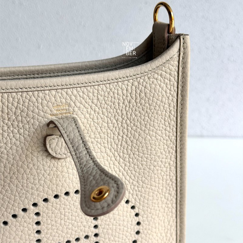 閒置新✨ Hermès 愛馬仕 Evelyne Mini 冰川白金釦一代-4