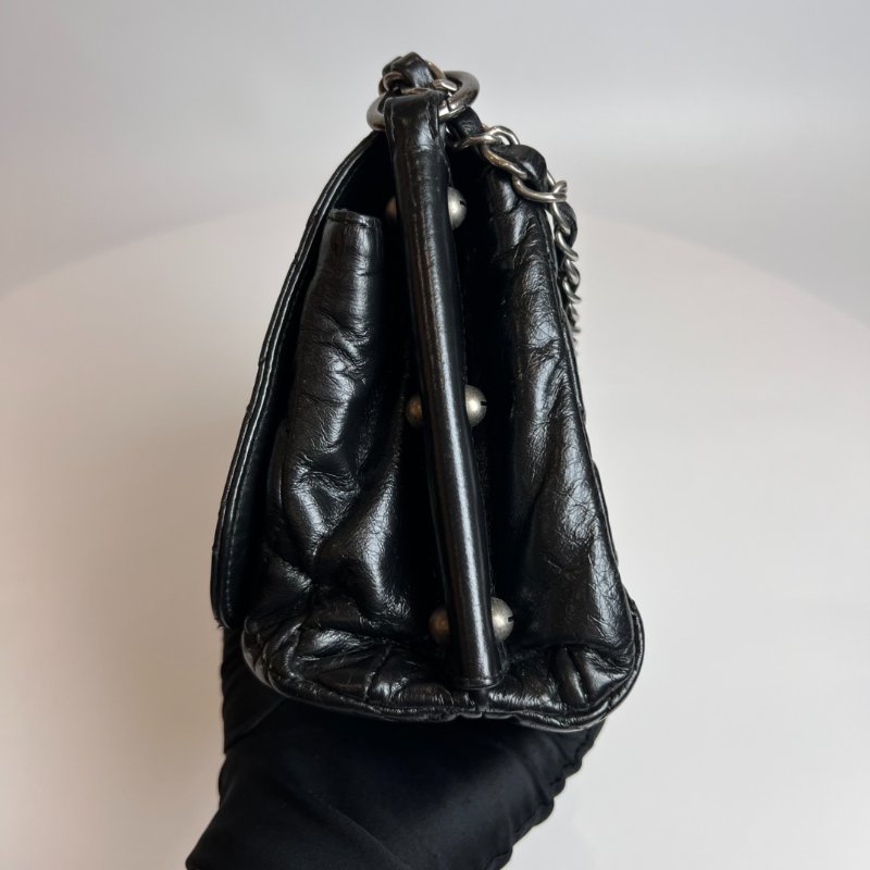 CHANEL 15開 黑BOY系列 翻蓋菱格紋肩背包-3