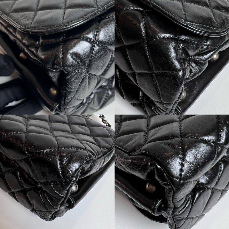 CHANEL 15開 黑BOY系列 翻蓋菱格紋肩背包-12