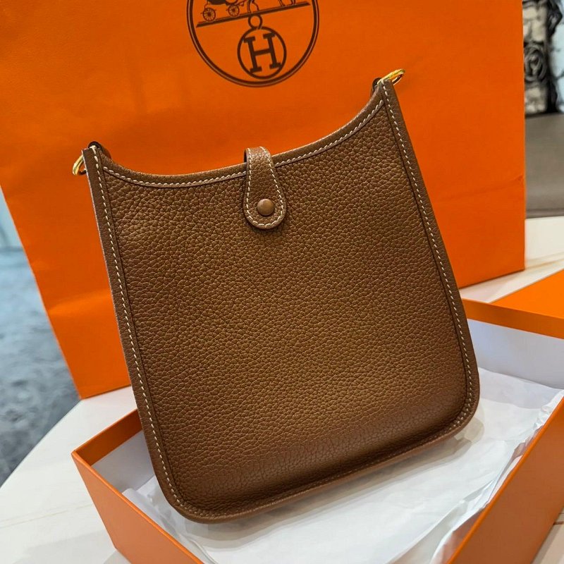 *SHIHNA名牌精品* Hermes mini evelyne 金棕色 金扣 Z刻-5
