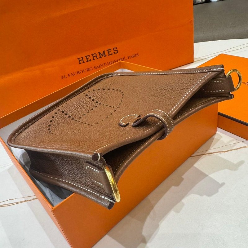 *SHIHNA名牌精品* Hermes mini evelyne 金棕色 金扣 Z刻-2