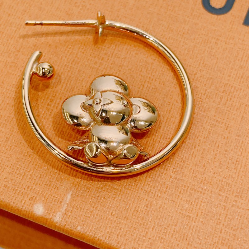 TW4525 Louis Vuitton 路易威登 Viviennei耳環 金色 Gymnast Earrings Gold-3