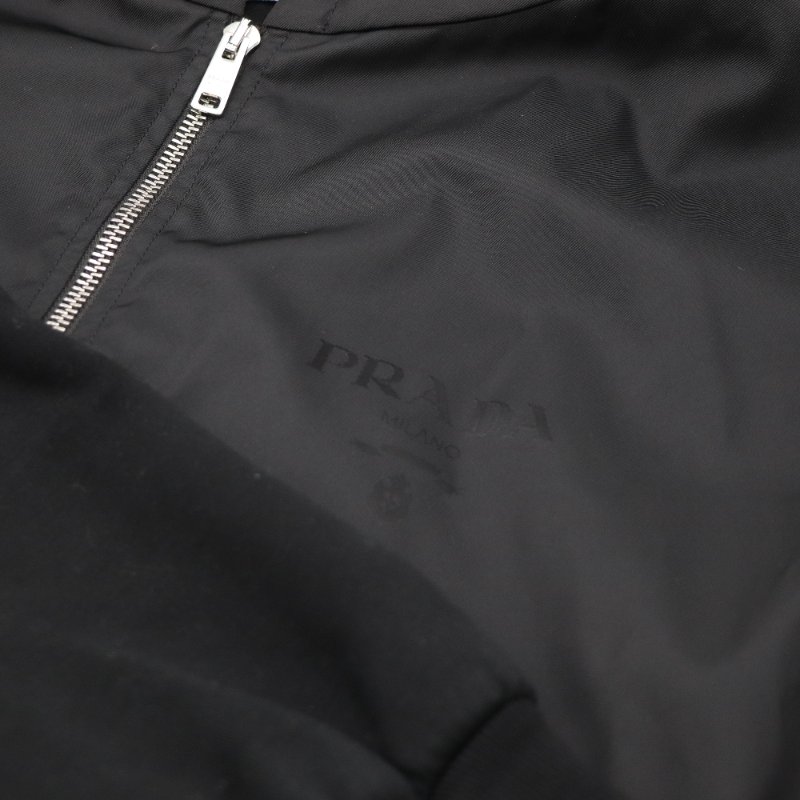 Prada 普拉達 黑色尼龍 降落傘 拉鍊外套 M 號-6