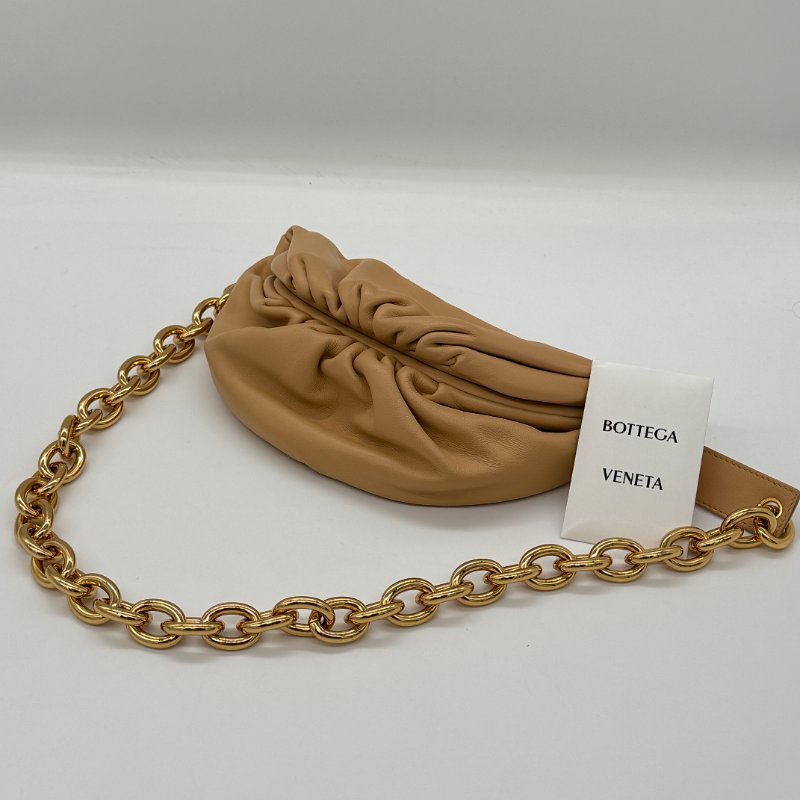 Bottega Veneta 寶緹嘉 奶茶色 小牛角 牛皮 單肩包 腰包-0