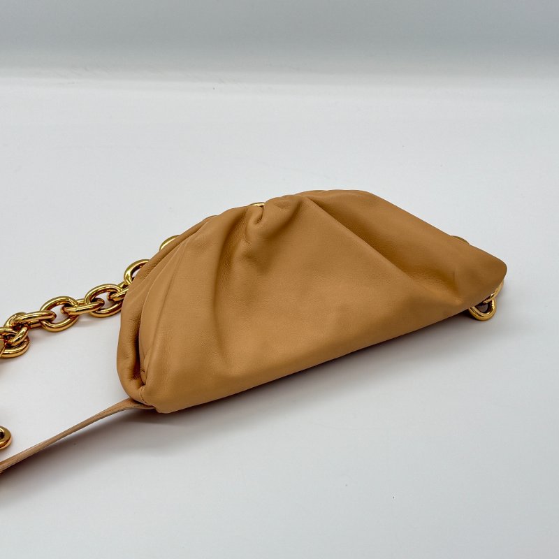 Bottega Veneta 寶緹嘉 奶茶色 小牛角 牛皮 單肩包 腰包-1