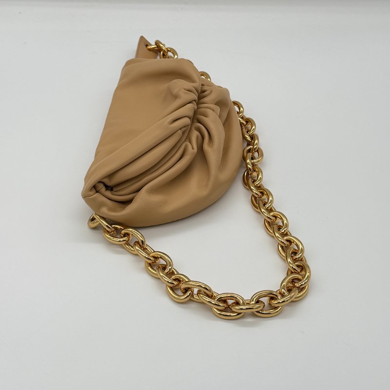 Bottega Veneta 寶緹嘉 奶茶色 小牛角 牛皮 單肩包 腰包-2