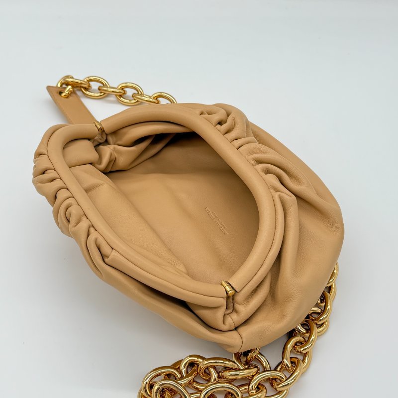 Bottega Veneta 寶緹嘉 奶茶色 小牛角 牛皮 單肩包 腰包-4