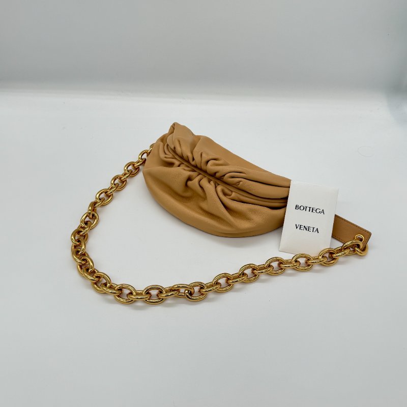 Bottega Veneta 寶緹嘉 奶茶色 小牛角 牛皮 單肩包 腰包-5