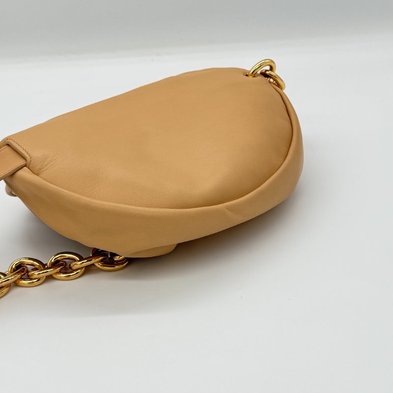 Bottega Veneta 寶緹嘉 奶茶色 小牛角 牛皮 單肩包 腰包-7