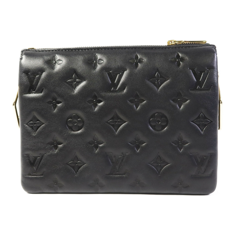 LOUIS VUITTON Monogram Embossed Coussin BB金扣鏈帶手挽肩背兩用袋-1