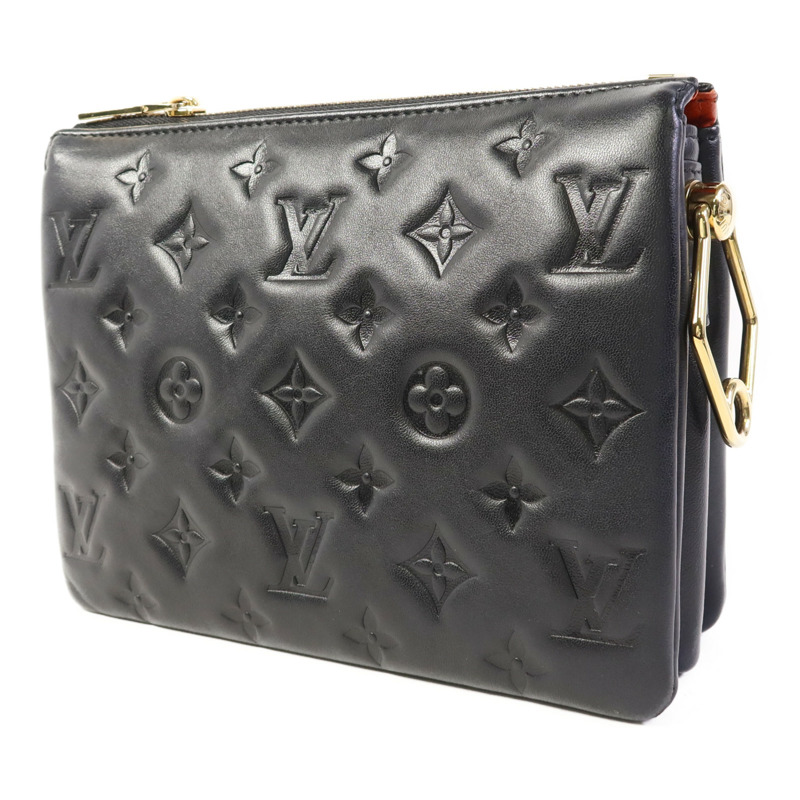 LOUIS VUITTON Monogram Embossed Coussin BB金扣鏈帶手挽肩背兩用袋-2