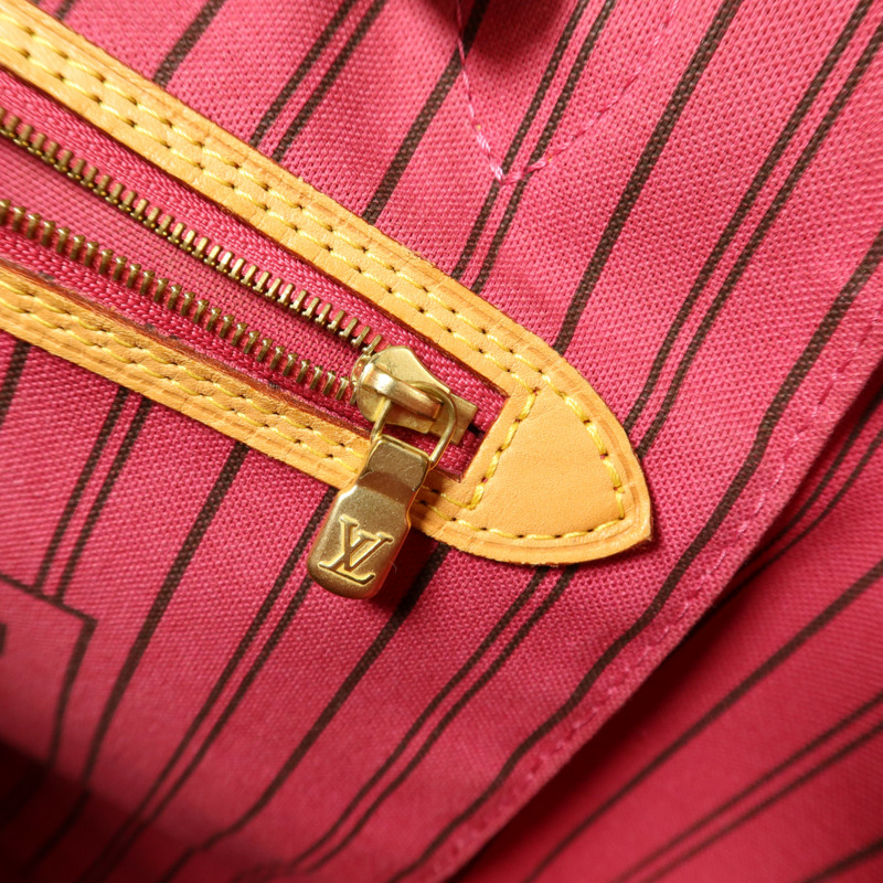 LOUIS VUITTON Monogram Neverfull MM金扣手挽袋-10
