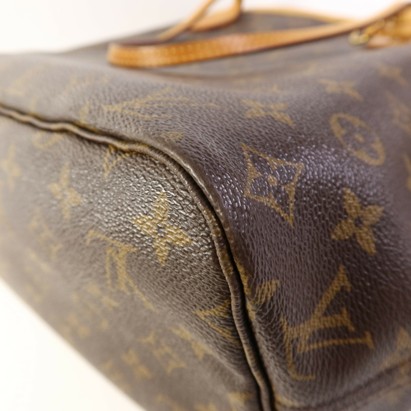 LOUIS VUITTON Monogram Neverfull MM金扣手挽袋-14