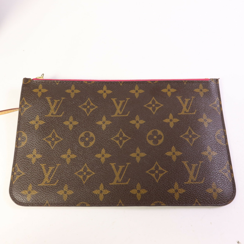 LOUIS VUITTON Monogram Neverfull MM金扣手挽袋-21