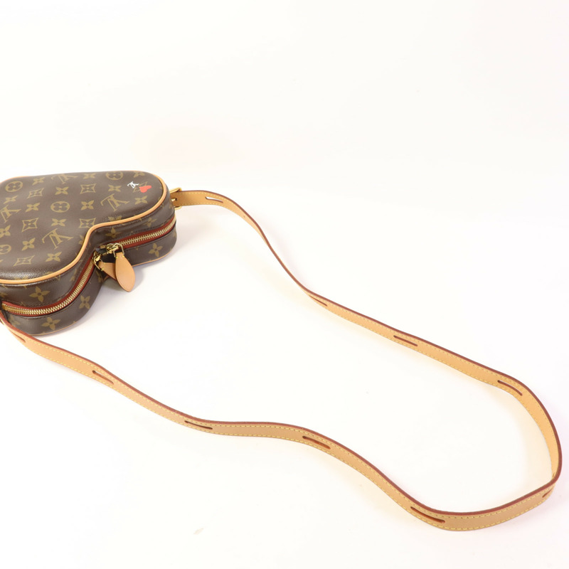 LOUIS VUITTON Monogram Game On Coeur金扣肩背袋棕色-4