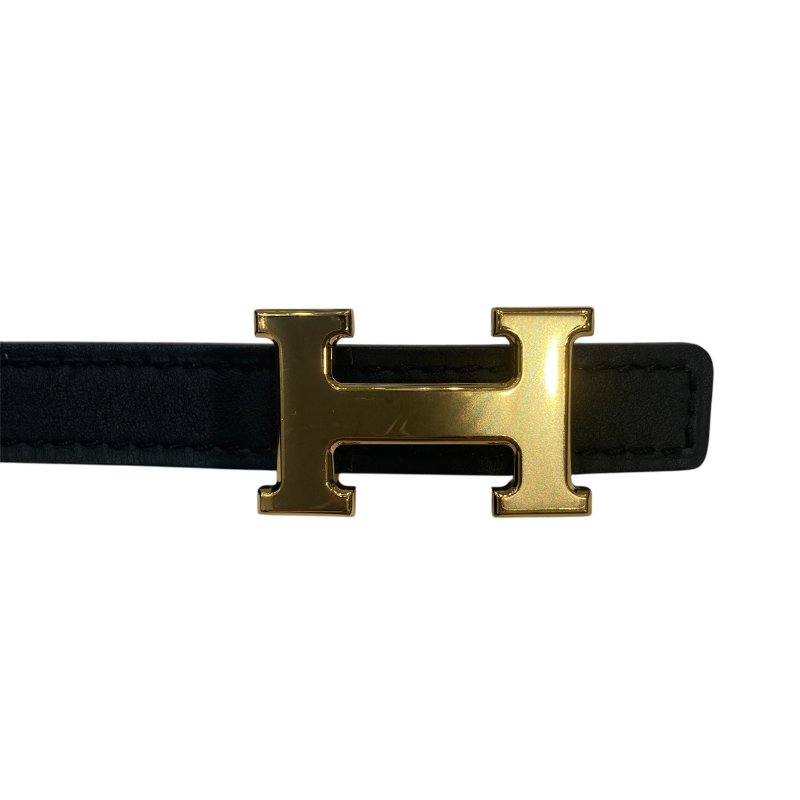 HERMES 愛馬仕 H BELT 75CM 皮革 黑色 棕色 雙色 金釦-2