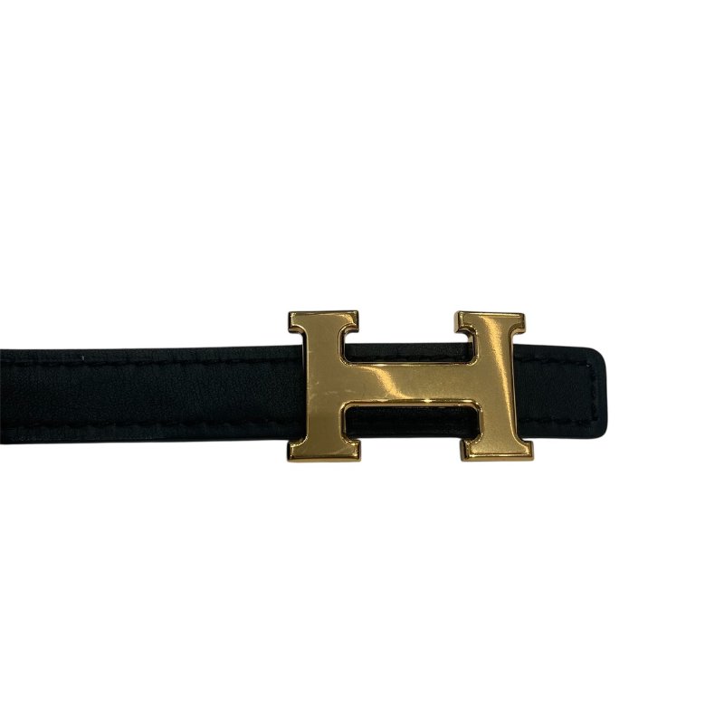 HERMES 愛馬仕 H BELT 75CM 皮革 黑色 棕色 雙色 金釦-3