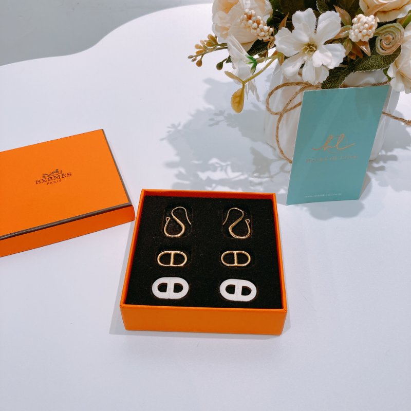 TW4517 Hermes 愛馬仕 一物四用途 豬鼻吊飾耳環O'maillon Earrings Nata x GHW-8