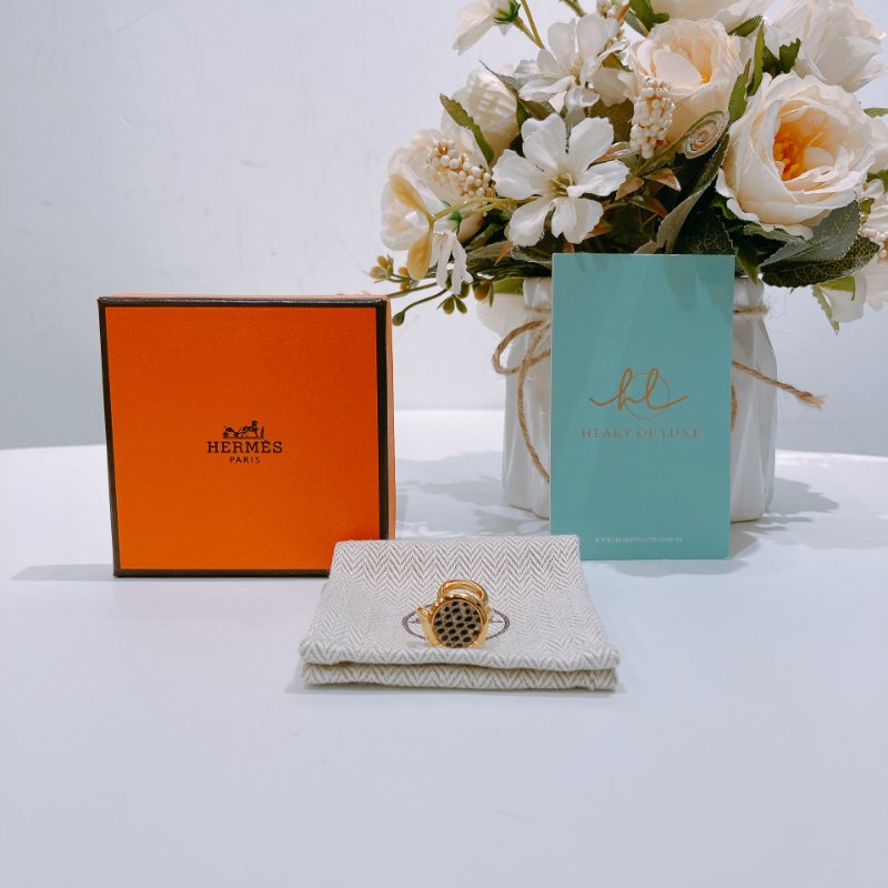 TW4518 Hermes 愛馬仕 蜥蜴皮夾耳骨 金色耳環Heritage Equestre PM Earrings Lizard x GHW-0