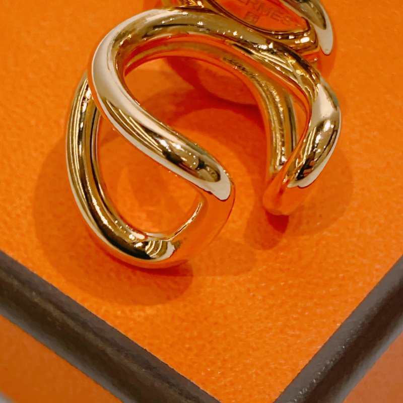 TW4518 Hermes 愛馬仕 蜥蜴皮夾耳骨 金色耳環Heritage Equestre PM Earrings Lizard x GHW-2