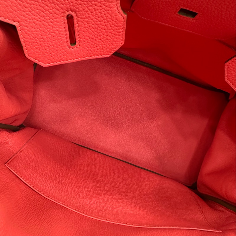 Hermes 愛馬仕birkin35 芍藥粉 齋普爾紅，togo皮 框P刻字，銀扣，包型板正-6