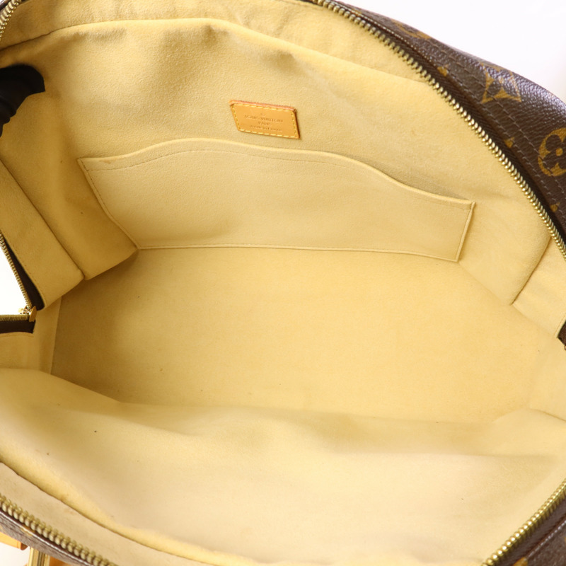 LOUIS VUITTON Monogram Manhattan GM金扣手挽袋棕色-5