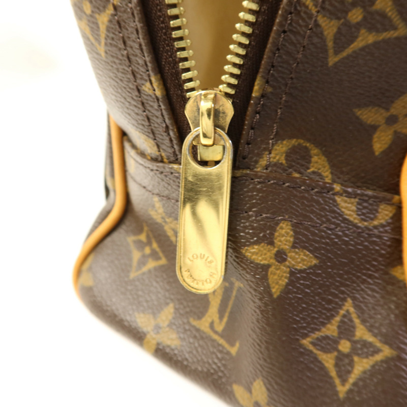 LOUIS VUITTON Monogram Manhattan GM金扣手挽袋棕色-8