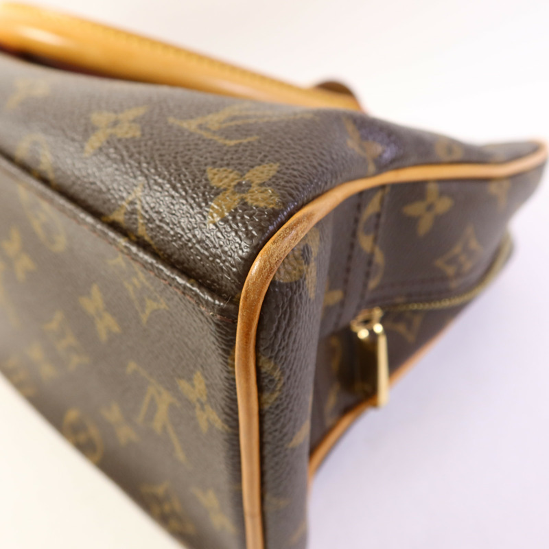 LOUIS VUITTON Monogram Manhattan GM金扣手挽袋棕色-14