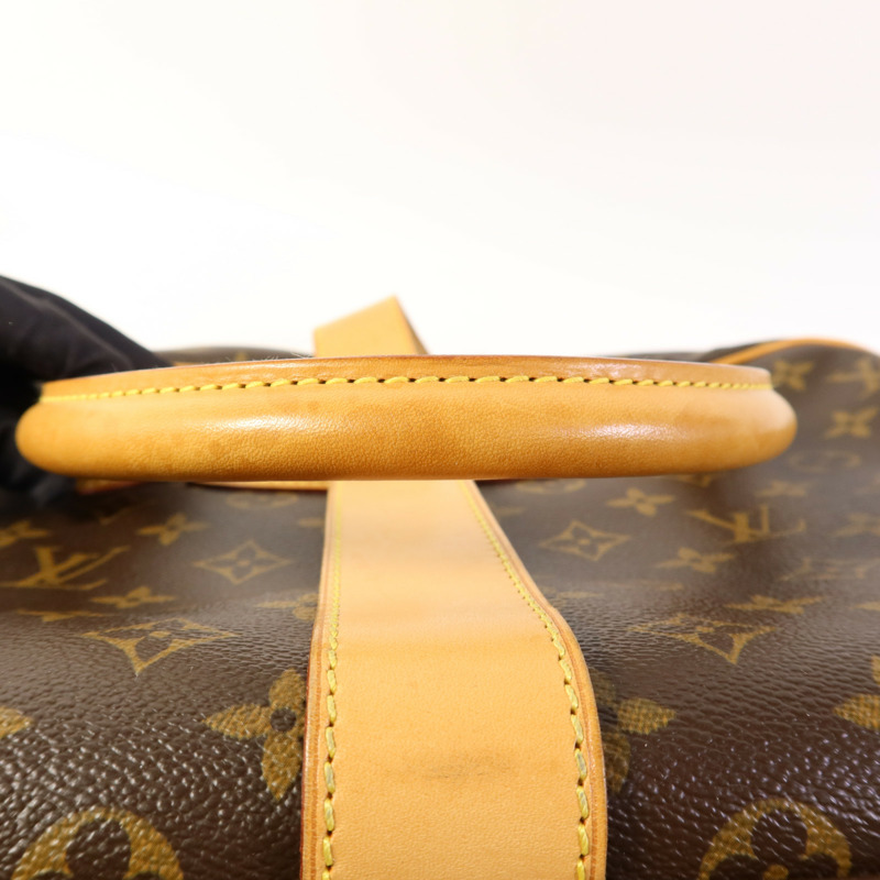 LOUIS VUITTON Monogram Manhattan GM金扣手挽袋棕色-16