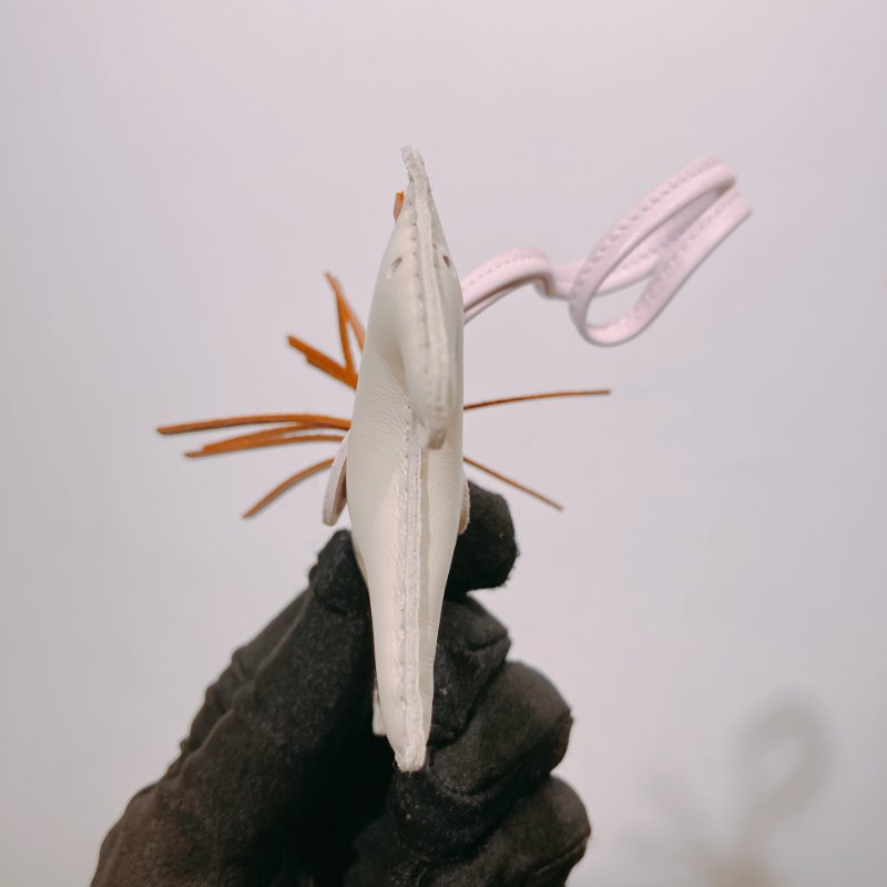 TW4522 Hermes 愛馬仕 馬仔掛件 小皮具Rodeo Charm PM Craie/Gold/mauve Pale-2