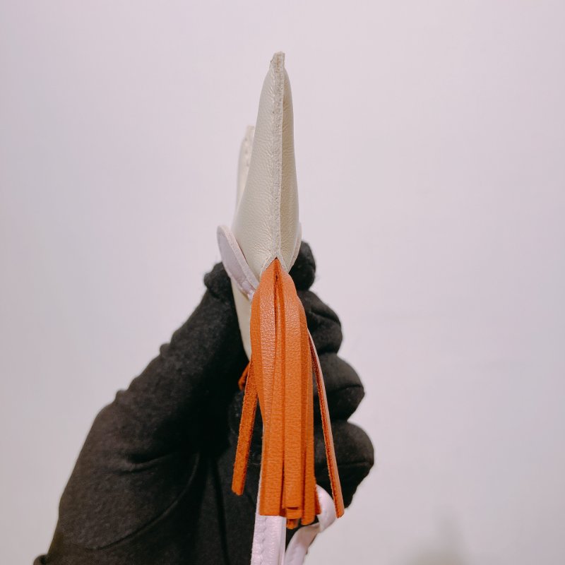 TW4522 Hermes 愛馬仕 馬仔掛件 小皮具Rodeo Charm PM Craie/Gold/mauve Pale-4