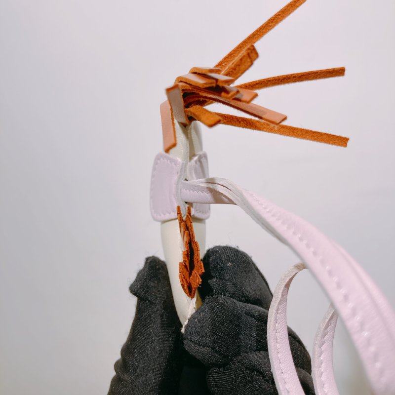 TW4522 Hermes 愛馬仕 馬仔掛件 小皮具Rodeo Charm PM Craie/Gold/mauve Pale-5