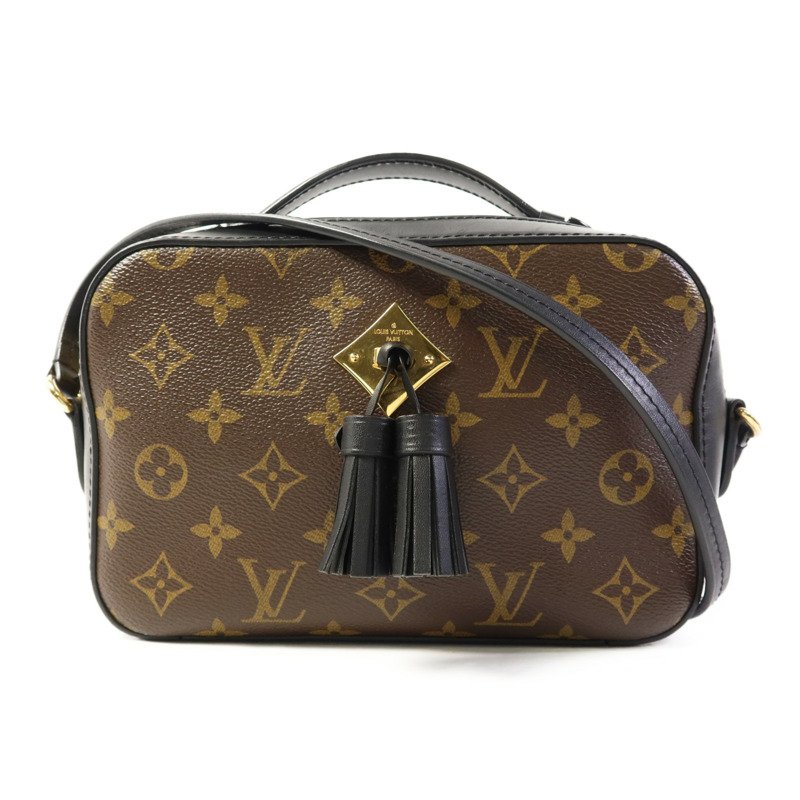 LOUIS VUITTON Monogram Saintonge金扣手挽袋棕色-0