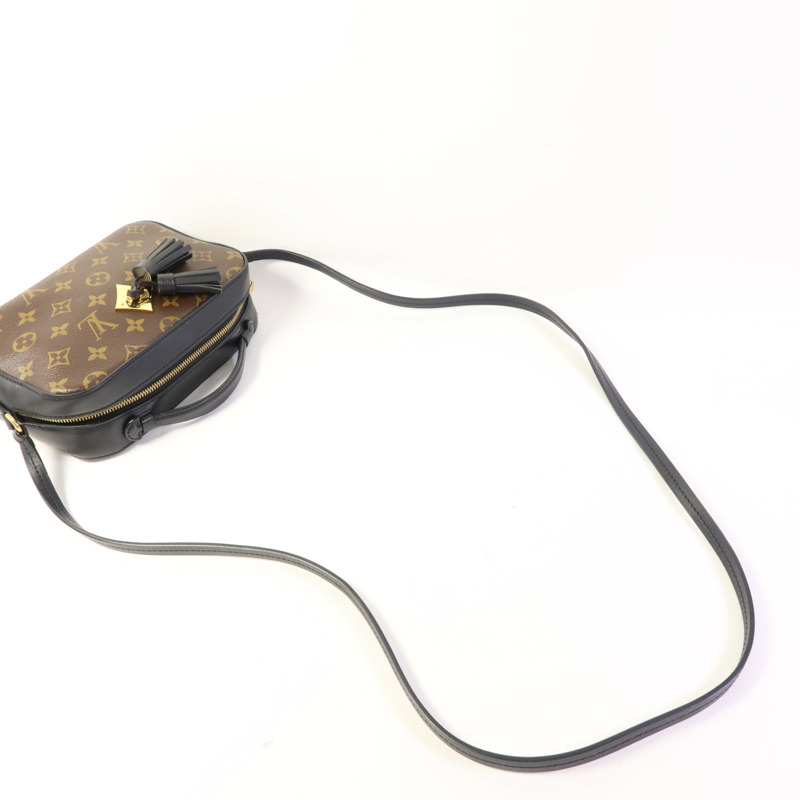 LOUIS VUITTON Monogram Saintonge金扣手挽袋棕色-4