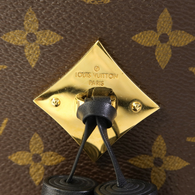 LOUIS VUITTON Monogram Saintonge金扣手挽袋棕色-8