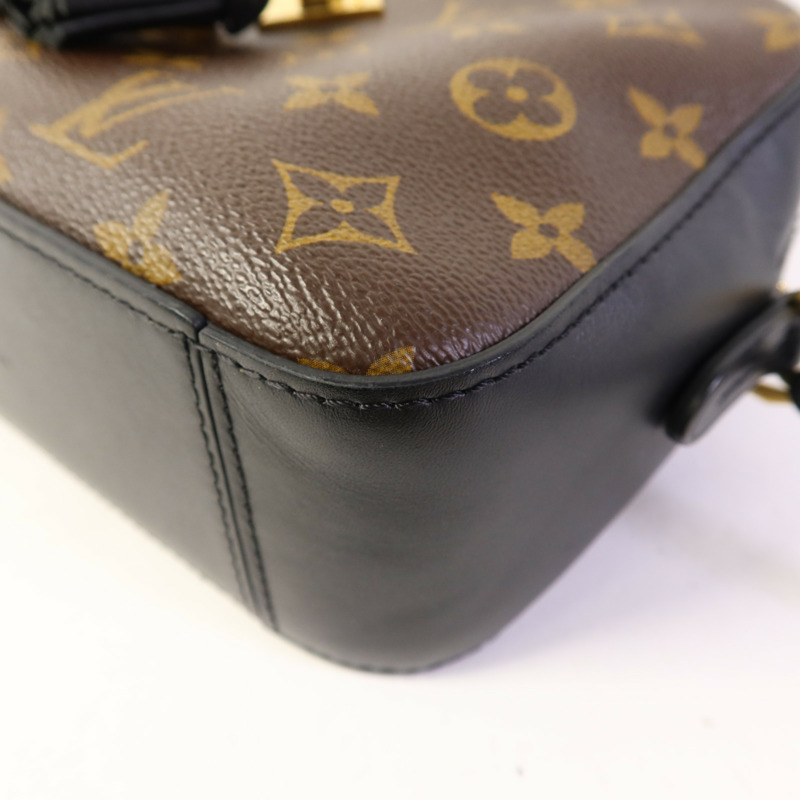 LOUIS VUITTON Monogram Saintonge金扣手挽袋棕色-11