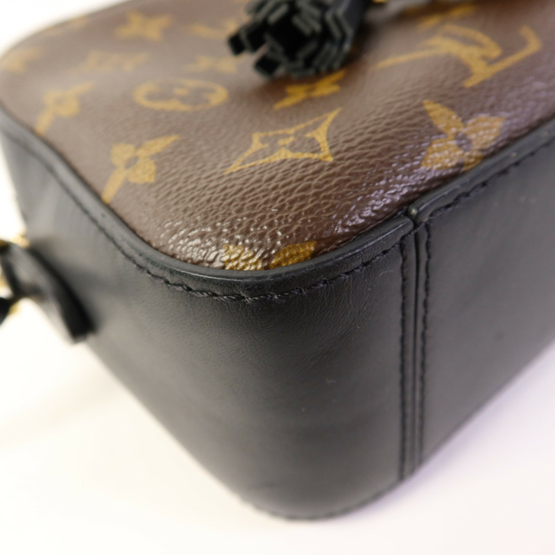 LOUIS VUITTON Monogram Saintonge金扣手挽袋棕色-12