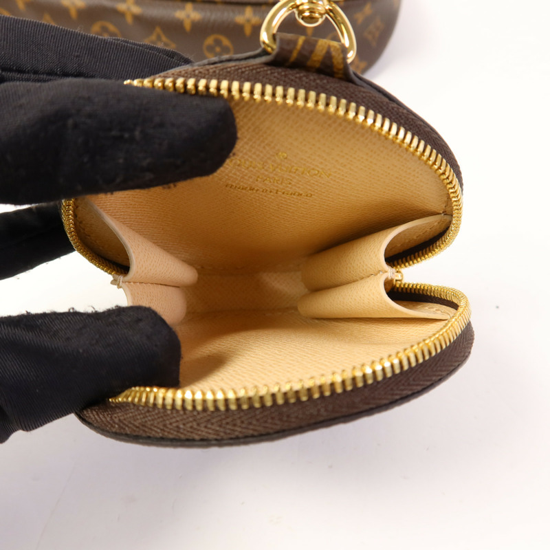 LOUIS VUITTON Monogram Multi Pochette Accessoires金扣手挽肩背兩用袋棕色-11
