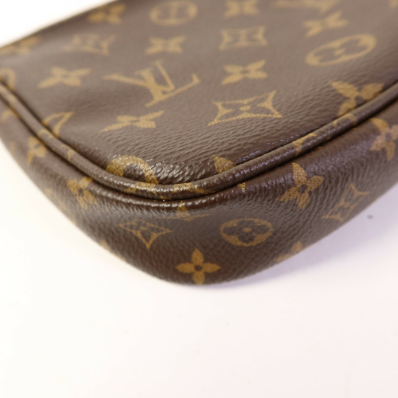 LOUIS VUITTON Monogram Multi Pochette Accessoires金扣手挽肩背兩用袋棕色-19