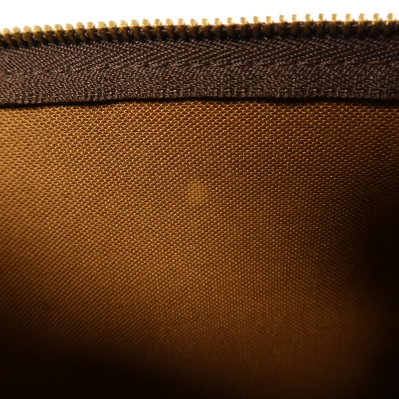 LOUIS VUITTON Monogram Pochette Accessoires金扣手挽袋棕色-19