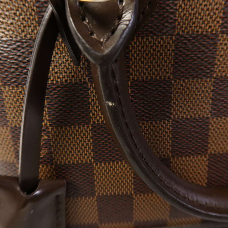 LOUIS VUITTON Damier Alma BB金扣手挽肩背兩用袋棕色-16