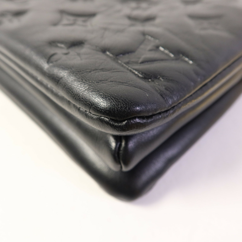 LOUIS VUITTON Monogram Embossed Coussin BB金扣鏈帶手挽肩背兩用袋-13