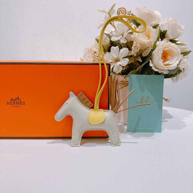 TW4523 Hermes 愛馬仕 馬仔掛件 小皮具Rodeo Charm PM Craie/Chain Agnea-0
