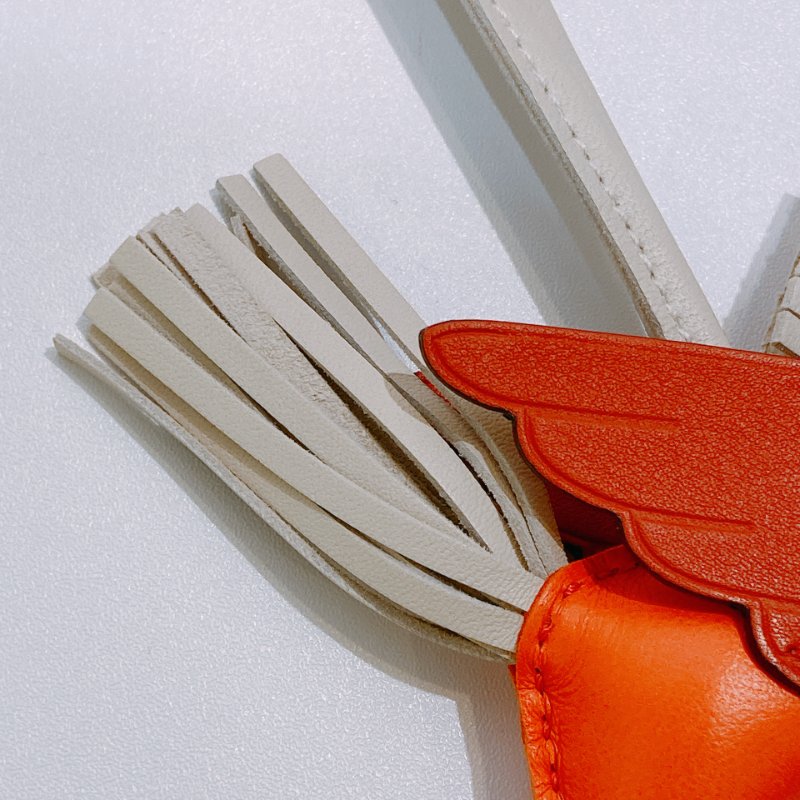 TW4524 Hermes 愛馬仕 馬仔掛件 小皮具Rodeo Charm PM Orange/Craie-7