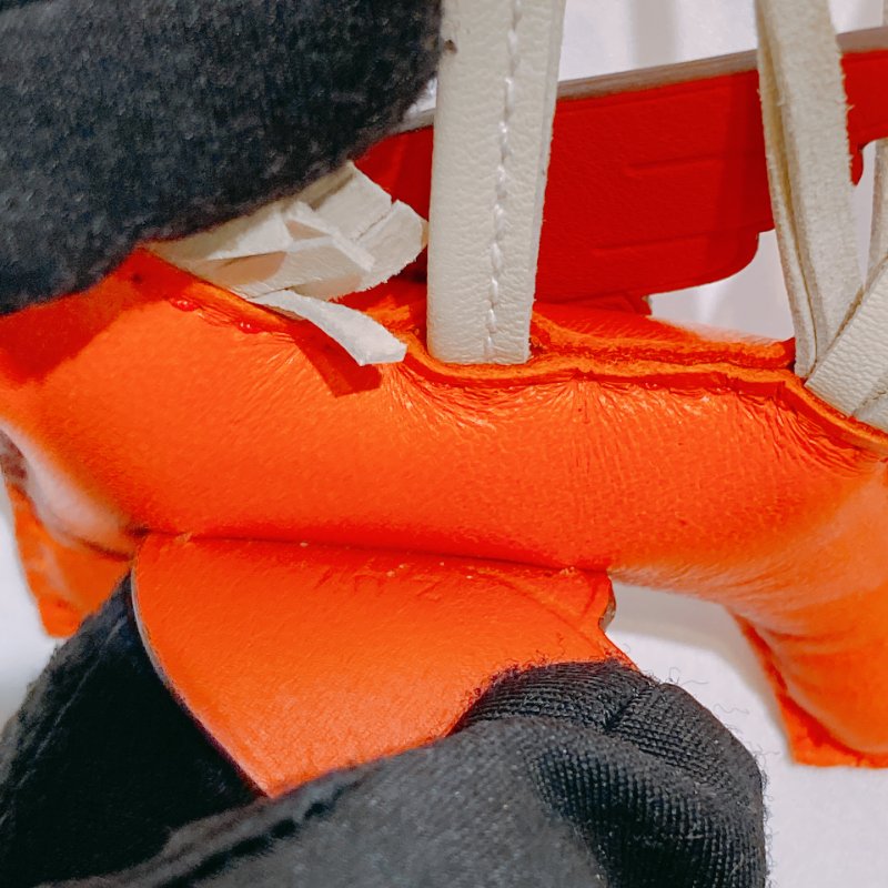 TW4524 Hermes 愛馬仕 馬仔掛件 小皮具Rodeo Charm PM Orange/Craie-12