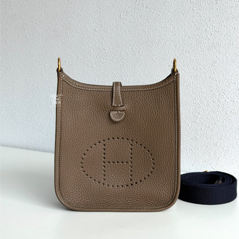 99新🆕 Hermès 愛馬仕 Evelyne Mini 大象灰金釦 一代-0