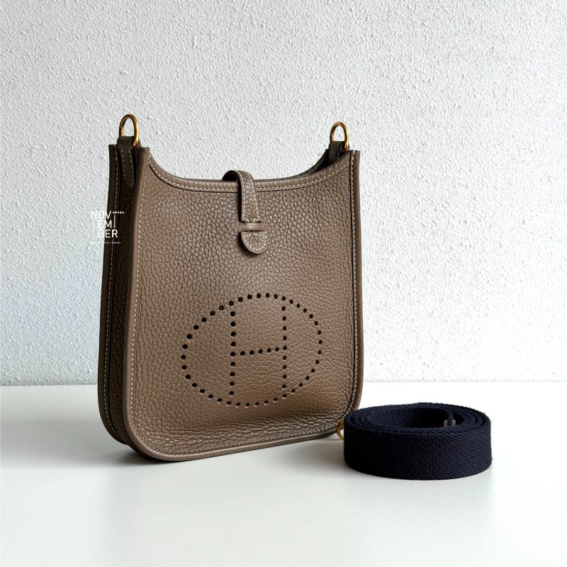 99新🆕 Hermès 愛馬仕 Evelyne Mini 大象灰金釦 一代-1