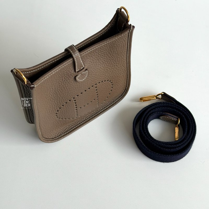 99新🆕 Hermès 愛馬仕 Evelyne Mini 大象灰金釦 一代-2