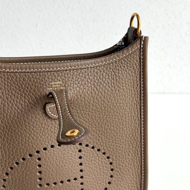 99新🆕 Hermès 愛馬仕 Evelyne Mini 大象灰金釦 一代-4